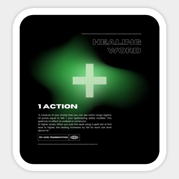 Healing Word Dnd 5e Spells Tarot Card Dungeons and Dragons Gift Dnd